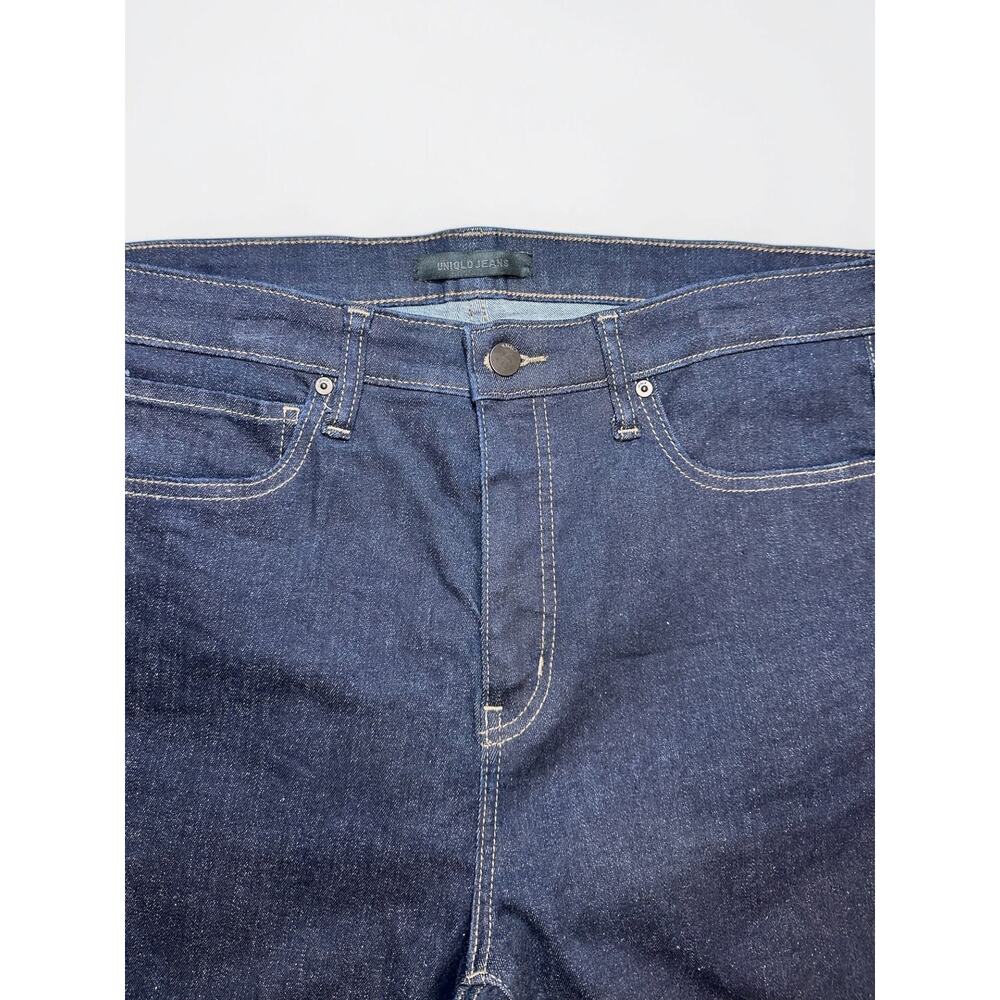 Uniqlo Skinny Jeans Dark Blue Wash Mid Rise Stretch Womens 32 - Picture 3 of 6